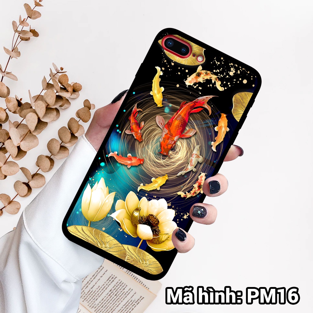 Ốp điện thoại IPHONE 7/7 PLUS/8/8 PLUS in hình hoa sen,cá chép phong thủy – lưng kính tráng gương viền dẻo
