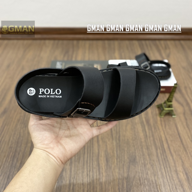 Dép da nam chất liệu da bò đế cao su khâu chỉ dù bền bỉ TK911