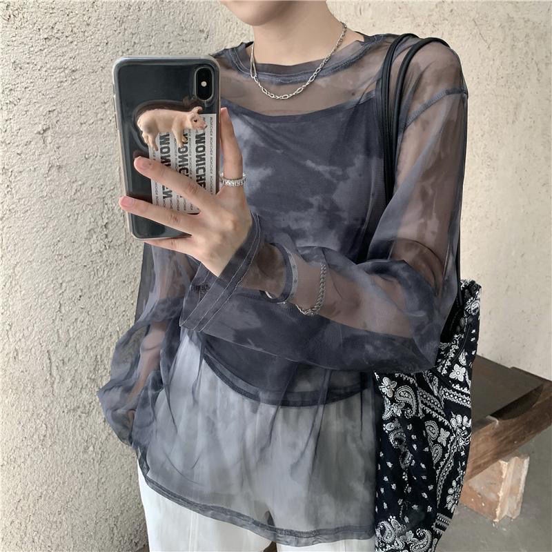 Áo Thun Tay Dài Dáng Rộng Nhuộm Màu Độc Đáo Phong Cách Hàn Quốc Thời Trang Xuân Hè Mới Cho Nữ 2021 | BigBuy360 - bigbuy360.vn