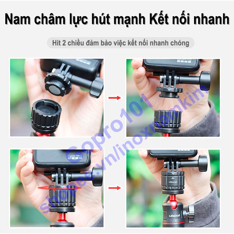 Đế Hít Nam Châm Siêu Chắc - Tiện Lợi cho GoPro, Sjcam, Yi Action, Osmo Action Ulanz GP4