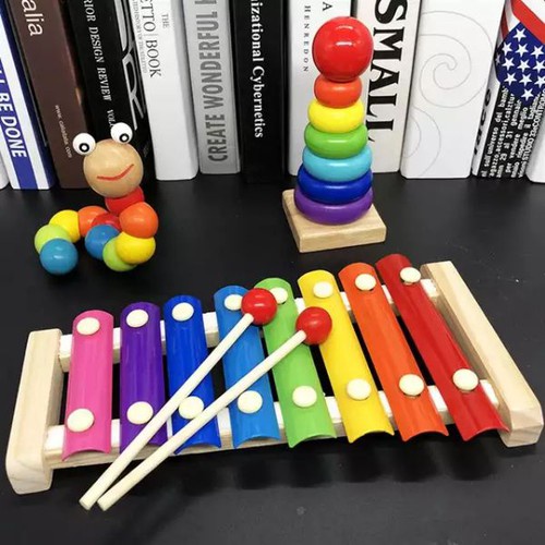 Combo đồ chơi gỗ 8 món cho bé phát triển trí thông minh Sankid