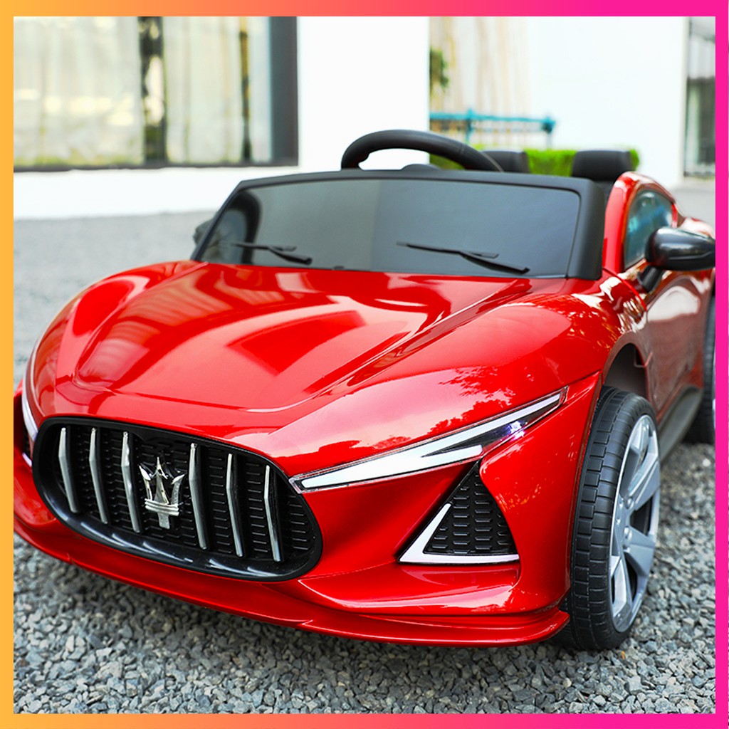 Xe mô hình đồ chơi cho bé, xe ô tô điện Maserati thể thao điều khiển từ xa cho bé, xe 4 động cơ 2 chỗ ngồi rộng rãi