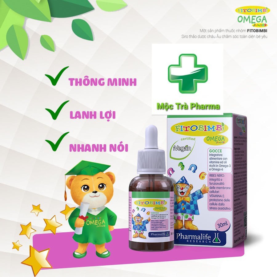 Fitobimbi Omega- Nhập khẩu châu Âu chính hãng-Phát triển trí não cho bé(dạng nhỏ giọt 30ml)
