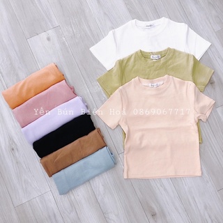 Áo thun croptop gân