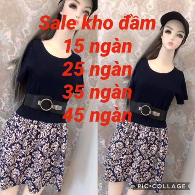 Đầm dáng xoè hoạ tiết