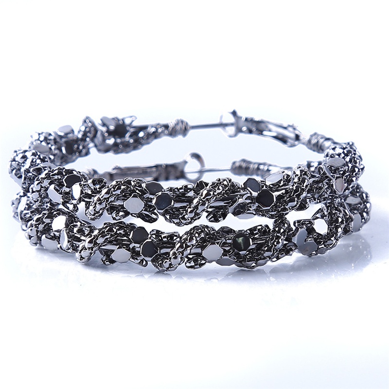 Fm Bông Tai Thời Trang Hình Tròn To Màu Đen Xu Hướng, Bông Tai Thời Trang Nữ