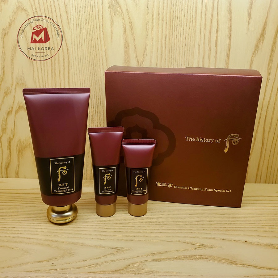 Set sữa rửa mặt Whoo đỏ hoàng cung bổ sung tân dịch Jinyulhyang Essential cao cấp 3 món sản phẩm