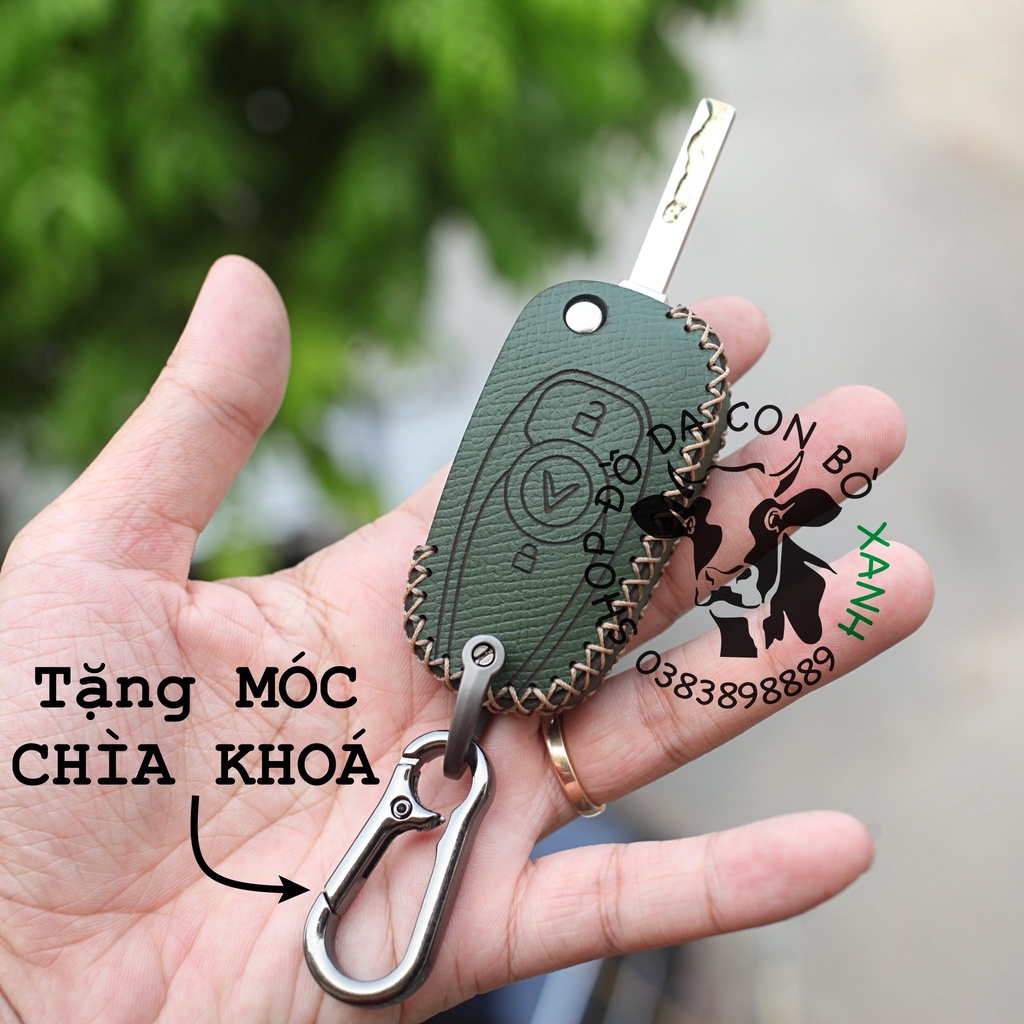 Bao da chìa khoá Vinfast Fadil handmade da thật 001