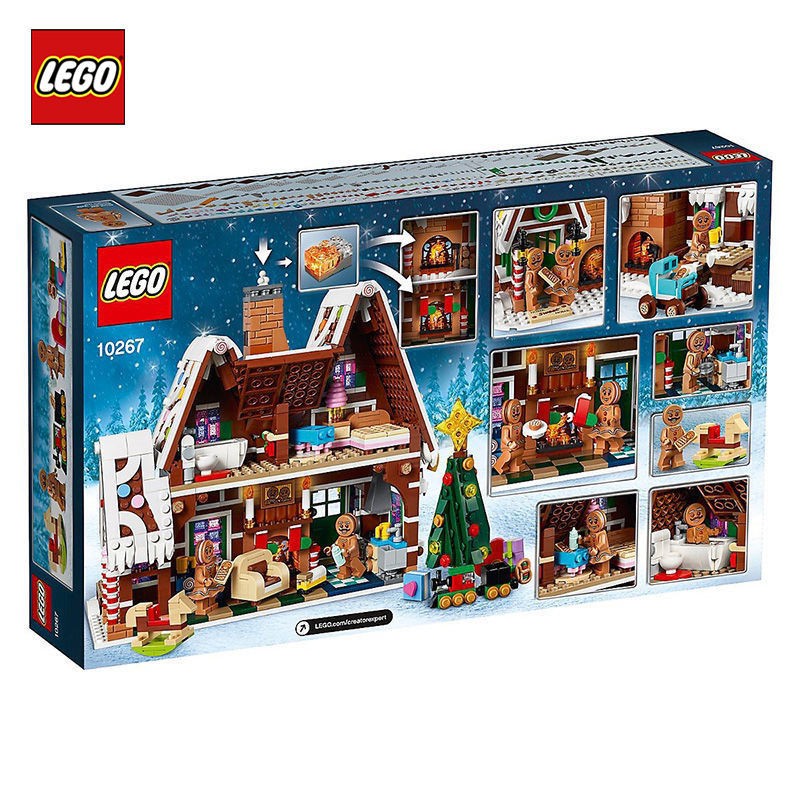 Lego chính hãng tại chỗ 10267 mùa đông giáng sinh bánh gừng ngôi nhà cậu bé và cô gái câu đố xây dựng món quà