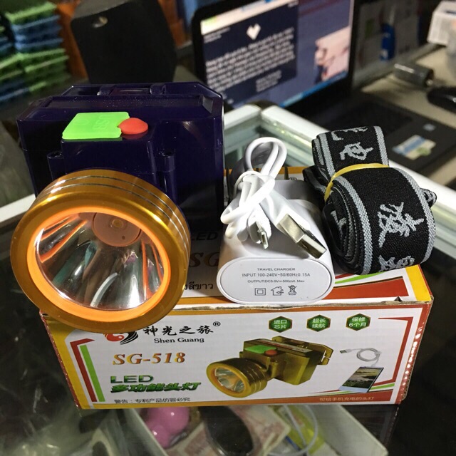 Đèn Pin Đội Đầu SG-518 Tích Hợp Cổng Sạc USB
