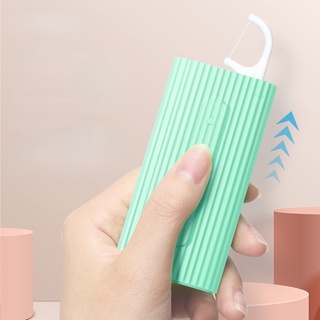 Hộp Đựng Tăm Xỉa Răng + 10 Que Chỉ Nha Khoa Tự Động Giá Đỡ