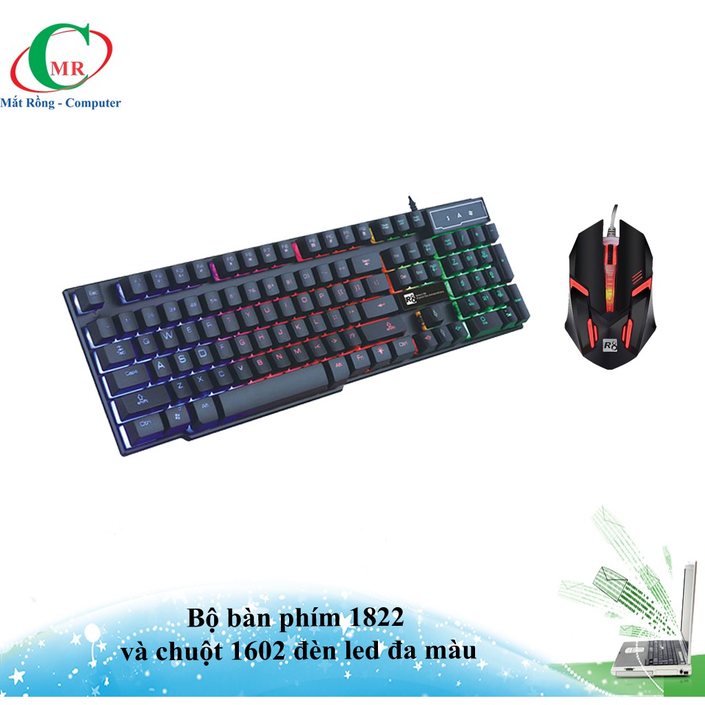 Bộ bàn phím chuyên game R8 - 1822 và chuột R8 - 1602 led đổi màu