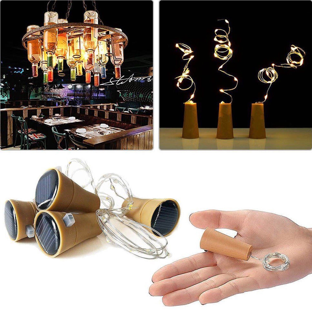 Dây đèn thiết kế kèm nắp lọ trang trí giáng sinh 20 bóng LED