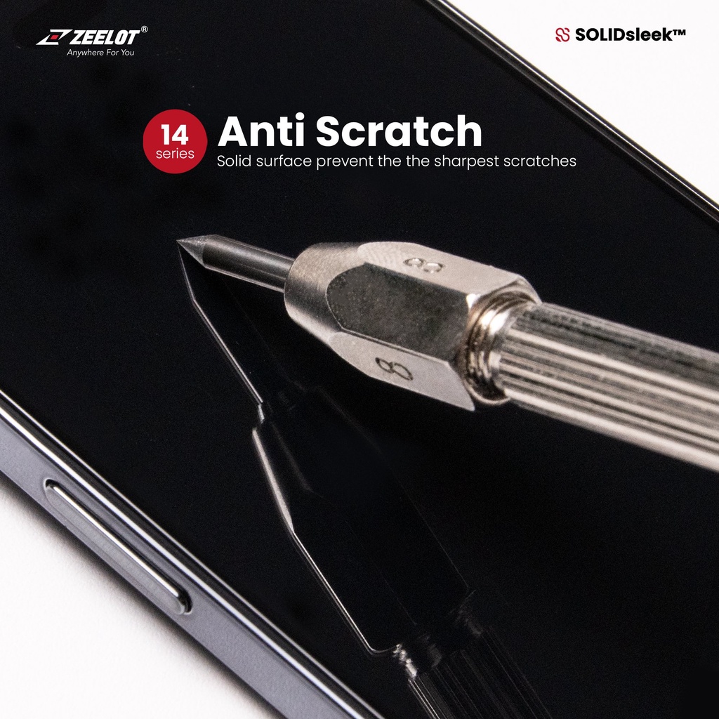 Miếng dán cường lực trong suốt SOLIDsleek Zeelot cho iPhone 14/ 14 Plus/ 14 Pro/ 14 Pro Max