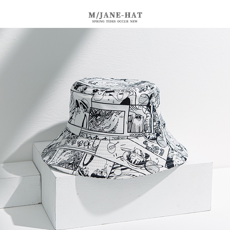 Mũ Vành Chống Nắng Phong Cách Hip Hop Thời Trang Hàn Quốc In Hình One Piece