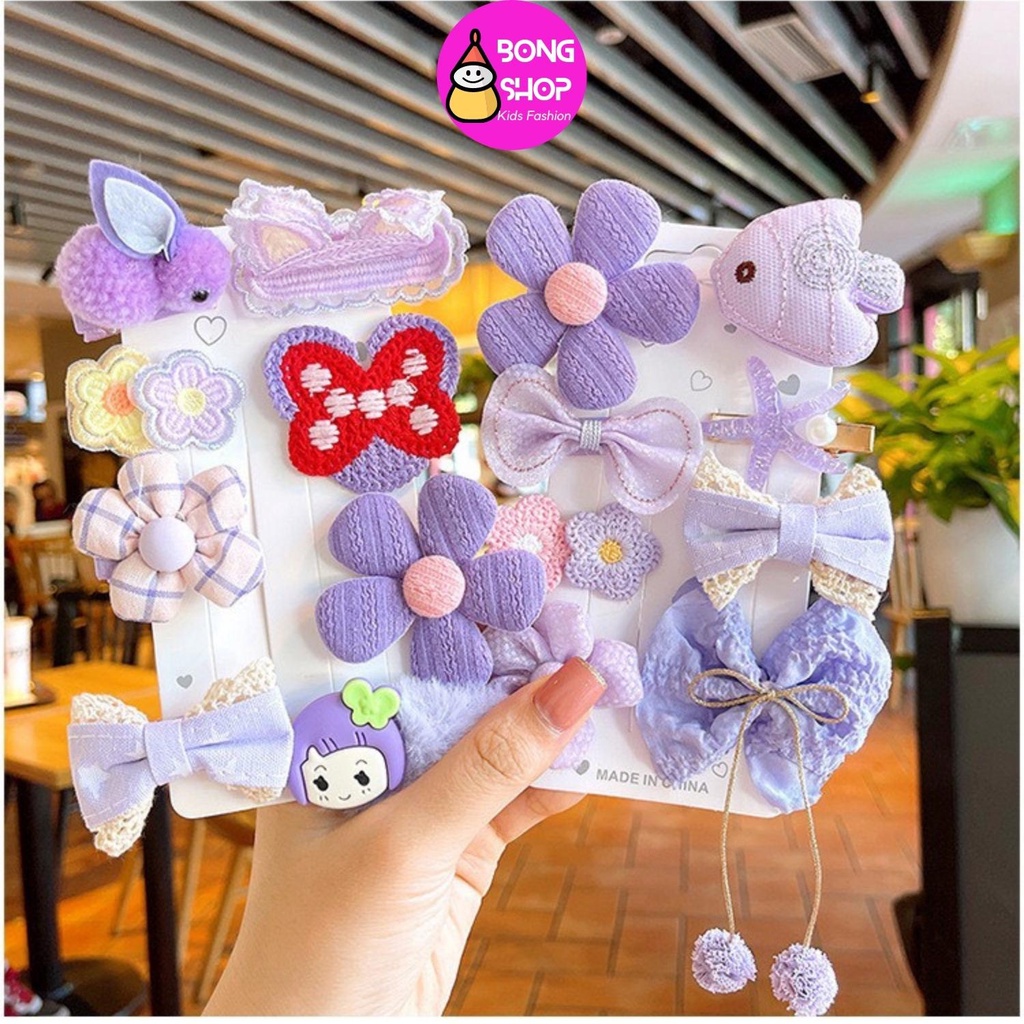 Set kẹp tóc hình nơ dễ thương cho bé gái