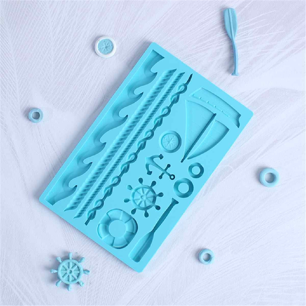 1 Khuôn Silicone Hình Mỏ Neo Làm Bánh