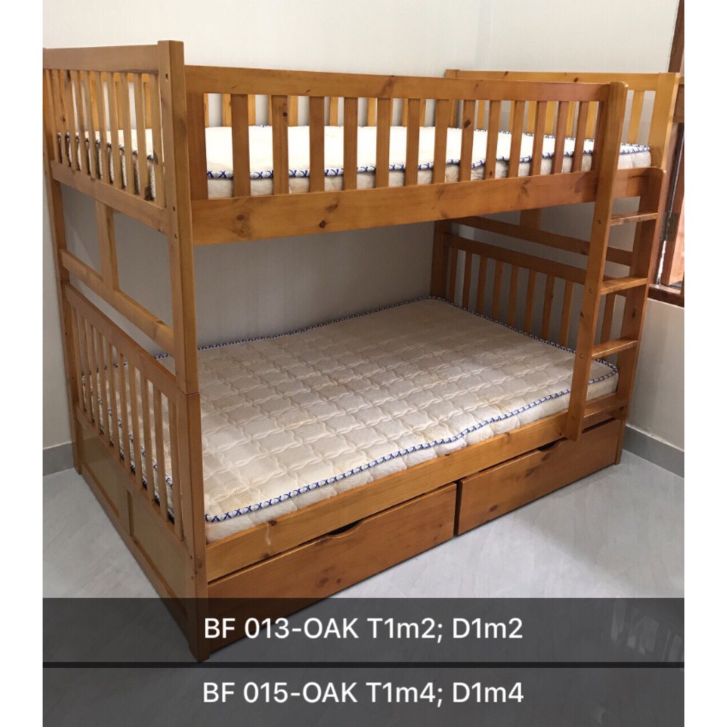 Giường 2 tầng gỗ thông chắc chắn 1m4 - BF015