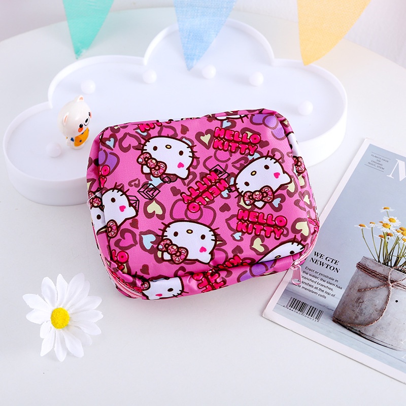 Túi Đựng Khăn Giấy / Son Môi / Mỹ Phẩm Bằng Vải Oxford Chống Thấm Nước Họa Tiết Hoạt Hình Dễ Thương