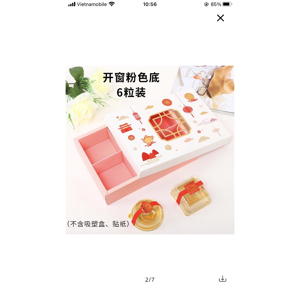 HỘP GIẤY 6 NGĂN NẮP KÉO MÀU TRƠN HỘP KRAFT ĐỰNG BÁNH KẸO QUÀ TẶNG LỄ TẾT TRUNG THU HBK-0160