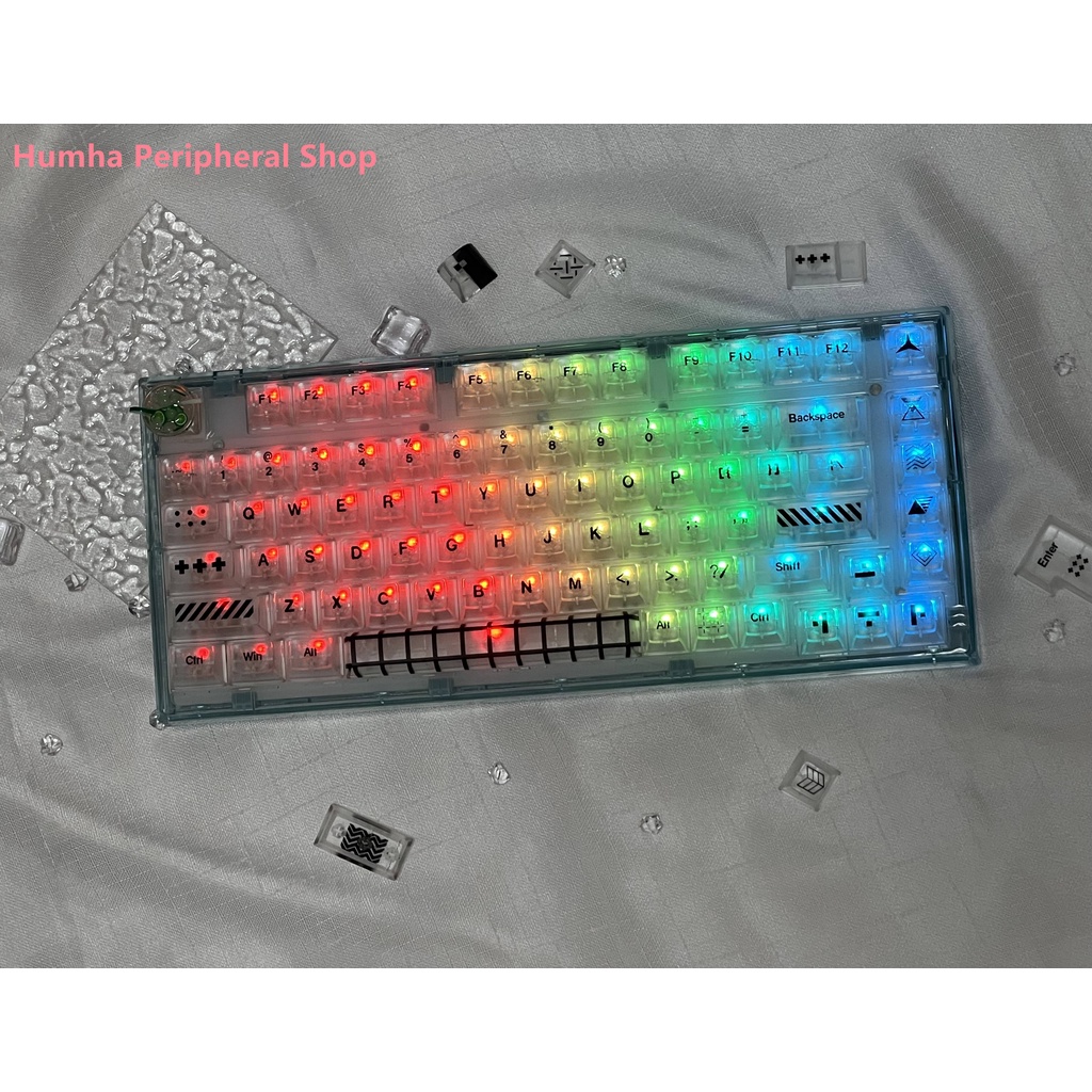Bàn Phím Cơ Humha 142 Phím Chất Liệu PC Nhuộm Màu KCA profile Trong Suốt