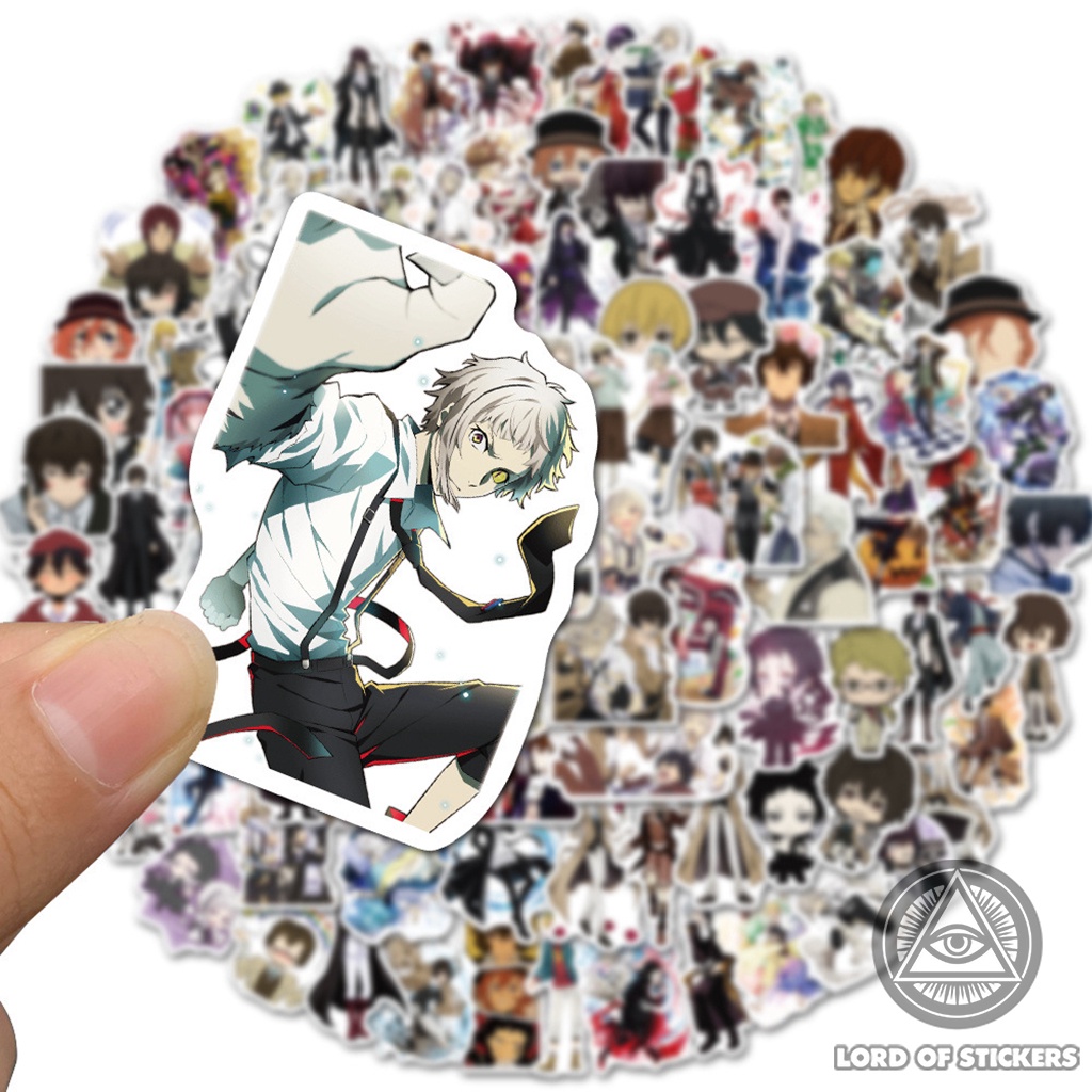 Set 100 Hình Dán Bungo Stray Dogs Sticker Anime Manga Chống Thấm Nước Trang Trí Mũ Nón Bảo Hiểm, Laptop, Điện Thoại, Sổ
