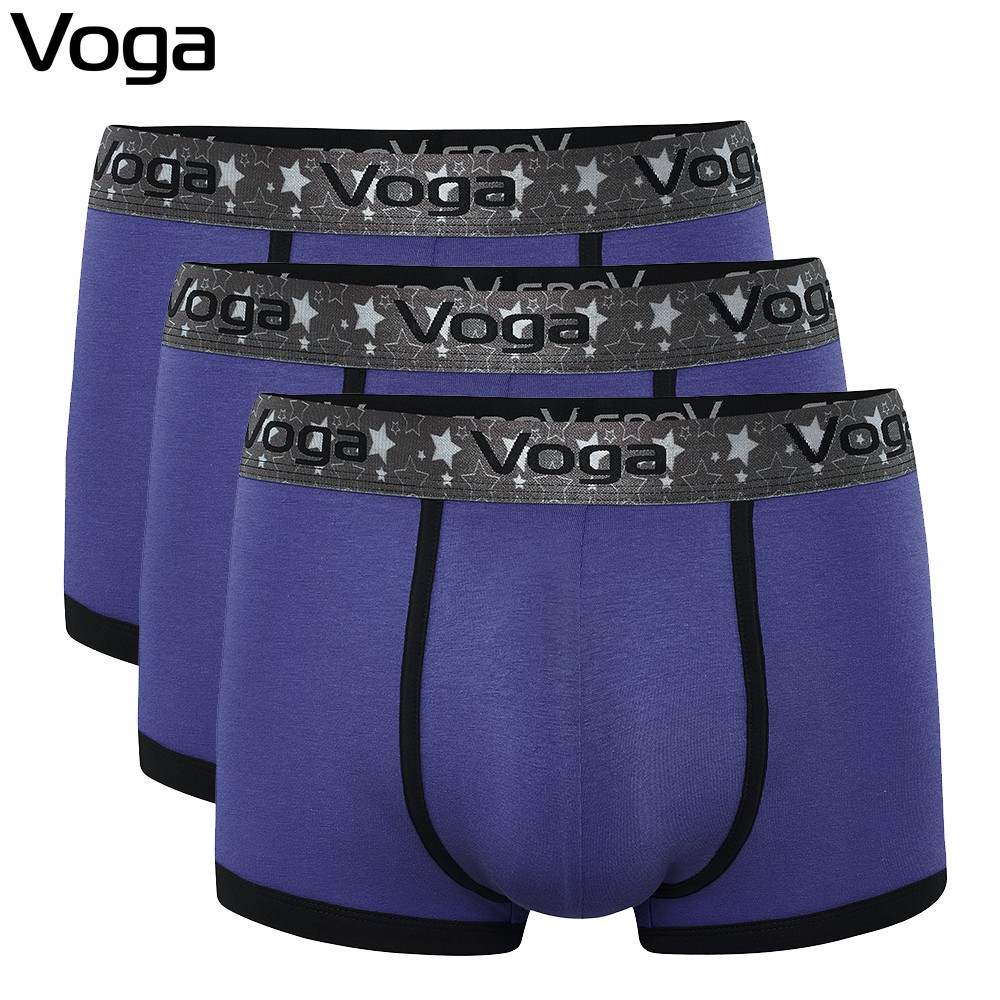 Combo 3 quần lót nam kiểu boxer ống ngắn Voga Hàng Ngày vải cotton thoáng mát, hút mồ hôi