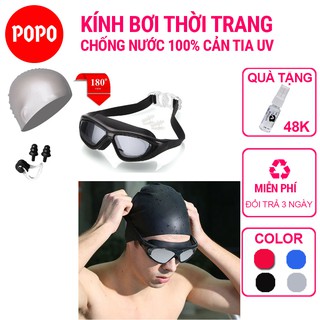 Bộ kính bơi SBIG tầm nhìn rộng 180 độ POPO mắt kính chống tia UV chống sương mờ