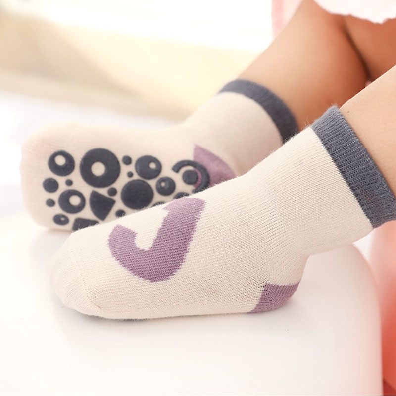 Vớ Cotton Mềm Co Giãn Chống Trượt In Họa Tiết Hoạt Hình Dễ Thương Cho Bé