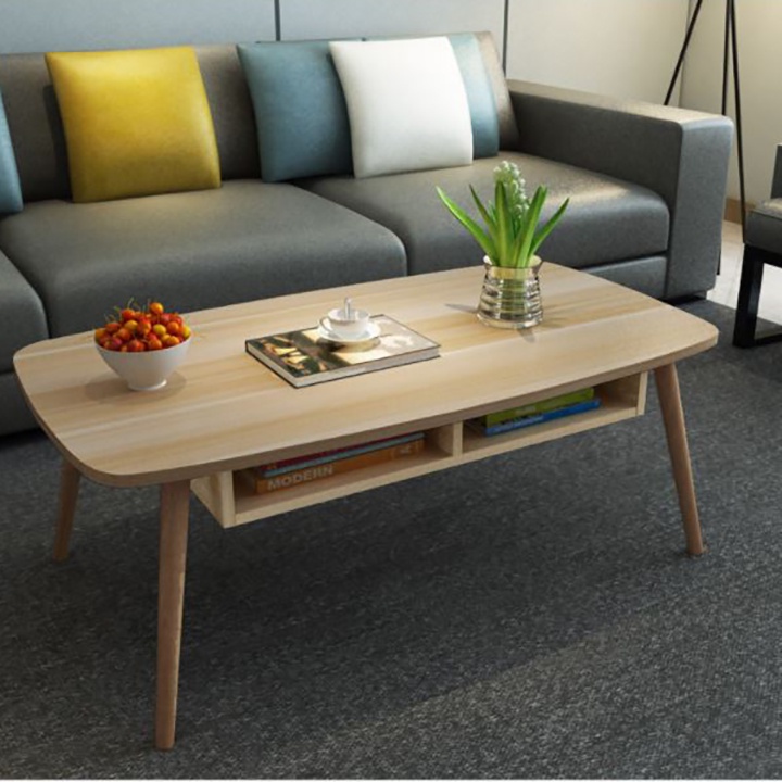 Bàn trà sofa chữ nhật chân gỗ, bàn uống nước cà phê ngồi bệt
