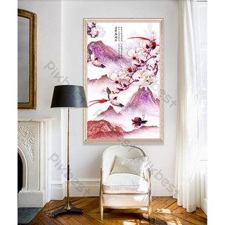 Tranh dán tường Tranh thủy mặc nổi bật, Tranh dán tường 3d hiện đại (tích hợp sẵn keo), MS1054179