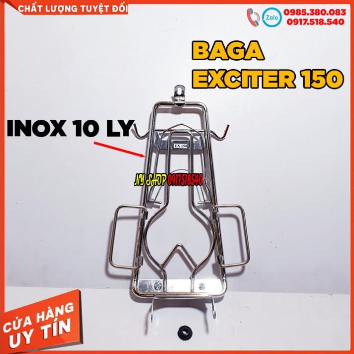 Mua Ngay ✅ BAGA INOX 10 LY KO RỈ AB 17 - AB 20 / EXCITER 135 - 150 /WINNER X / WINNER V1 / WAVE A 17 - 20 / WAVE RS ✅