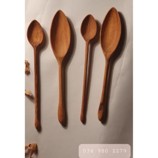 Muỗng gỗ thìa gỗ cán dài hình hạt thóc nhỏ xinh dùng để xúc hoặc khuấy đồ uống