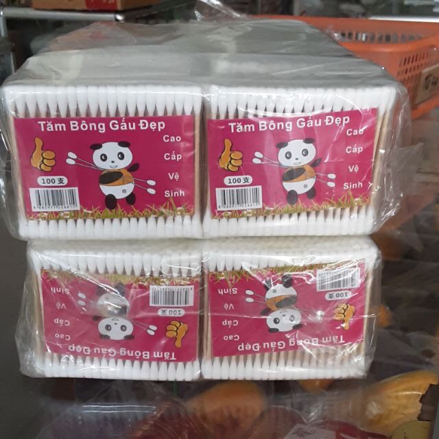 Tăm bông cán gỗ gấu đẹp cao cấp