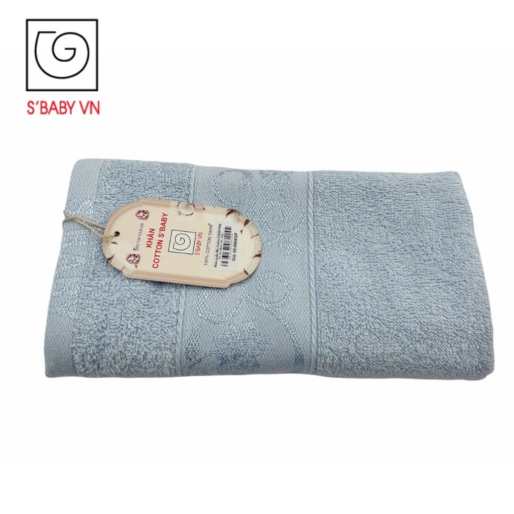 Khăn Tắm Cotton S'BABY 65x120cm Nguyên Liệu Tự Nhiên Mềm Mại, An Toàn Cho Da - 8936137961148