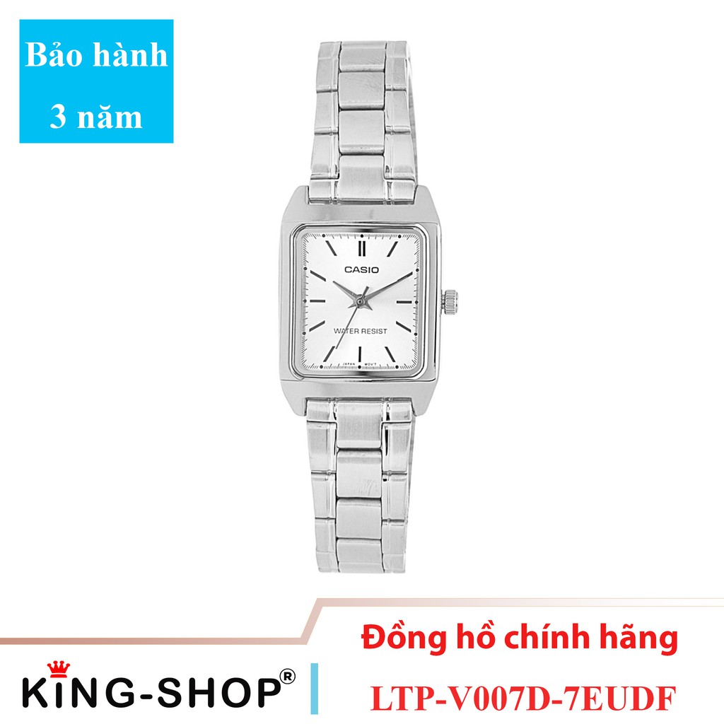 Đồng hồ nữ Casio Standard thể thao, điện tử giá rẻ - Dây bằng thép không gỉ, chống nước 3ATM (LTP-V007D-7EUDF)