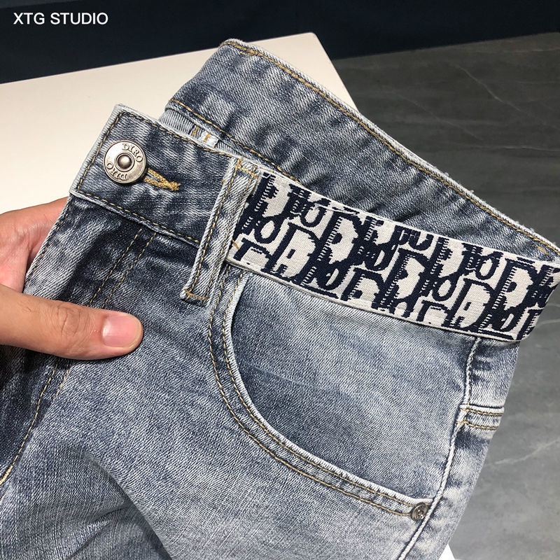 Quần Jeans Thêu Họa Tiết Phong Cách Hàn Quốc Cho Nam