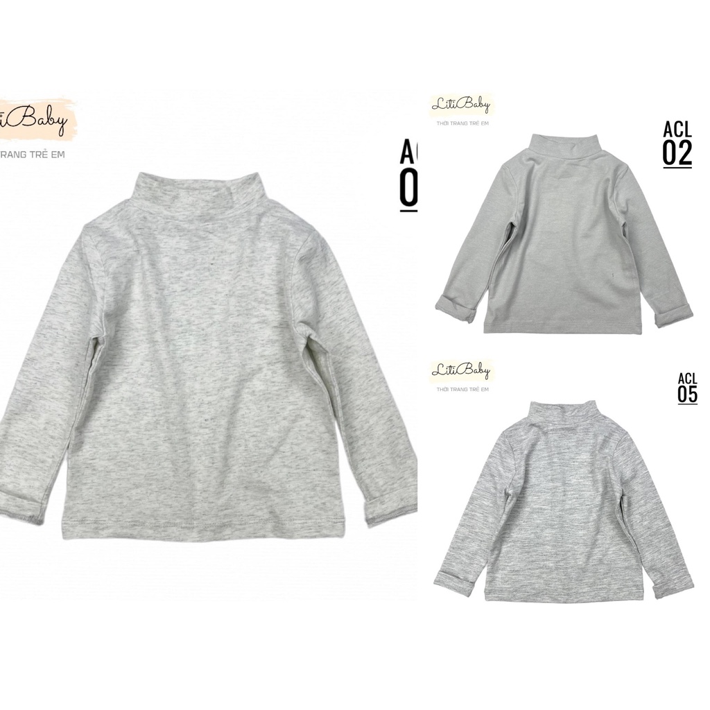 Áo giữ nhiệt bé trai và bé gái LITIBABY, thiết kế cổ 3 phân, size nhí 1- 7 tuổi