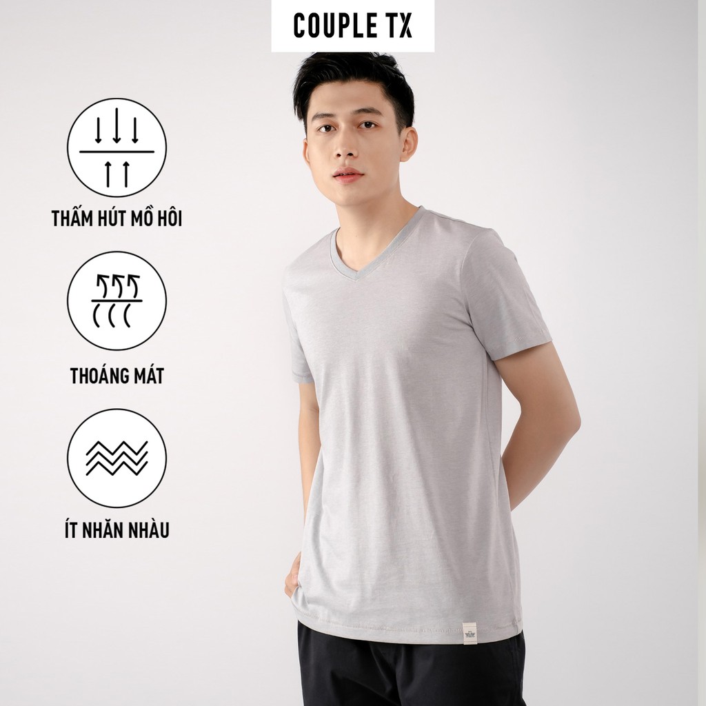 Áo thun basic nam COUPLE TX CỔ TIM MTS 3057
