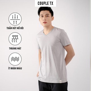 Áo thun basic nam couple tx cổ tim mts 3057