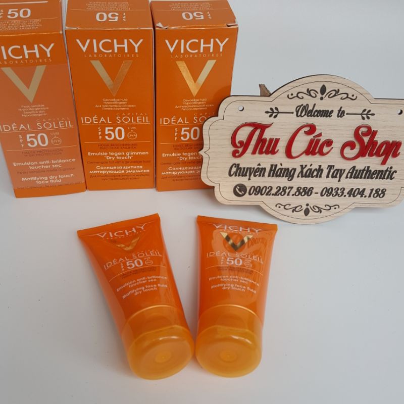 Kem chống nắng Vichy SPF50 không gây nhờn rít [HÀNG CHÍNH HÃNG PHÁP]