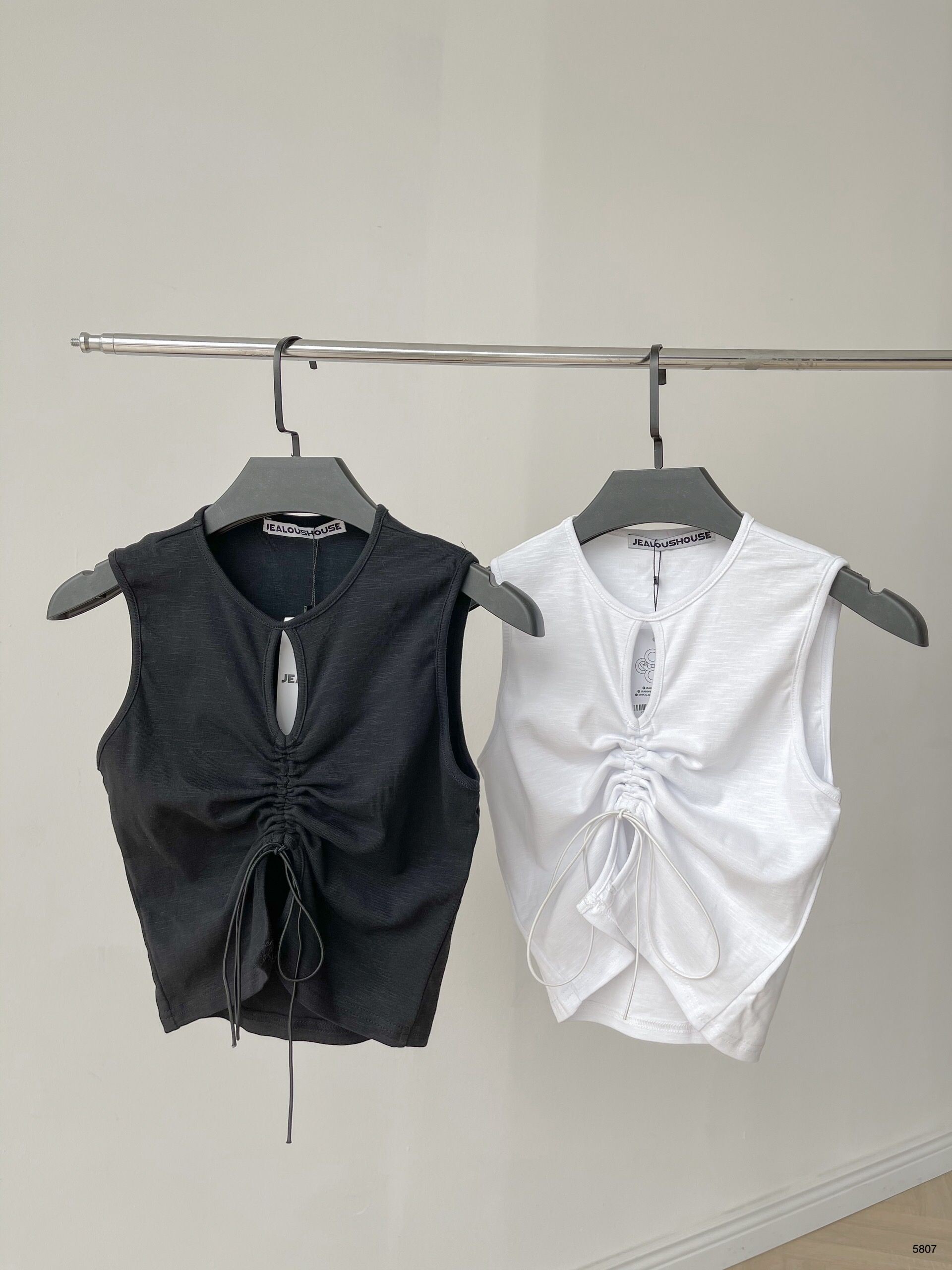 Áo tanktop, áo niche cropped có dây rút ở ngực Jealous product 5807