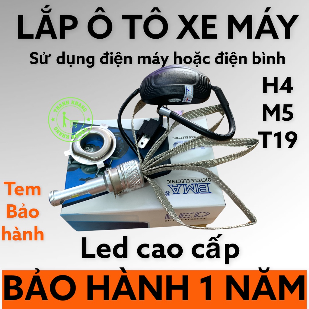 Đèn pha led 2 Tim led lớn BMA-DPL-M02J  Sáng Trắng chân H4,M5 hàng chính hãng bảo hành 1 năm thanh khang