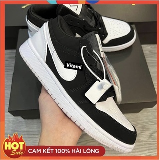 Giày Jordan panda Trắng Đen cổ thấp đủ phụ kiện