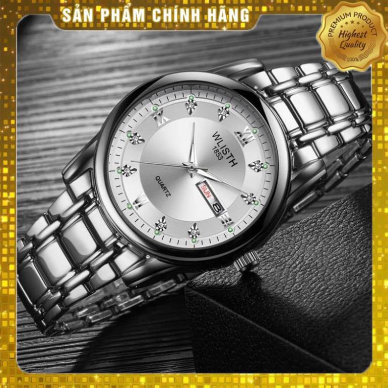 Đồng hồ nam cao cấp dây thép hiệu Wlisth,chống vô nước,chống xước,có dạ quang,bảo hành12 tháng,1 đổi 1