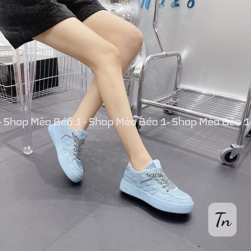 Giày thể thao cd hoạ tiết chìm phối màu trơn fullbox