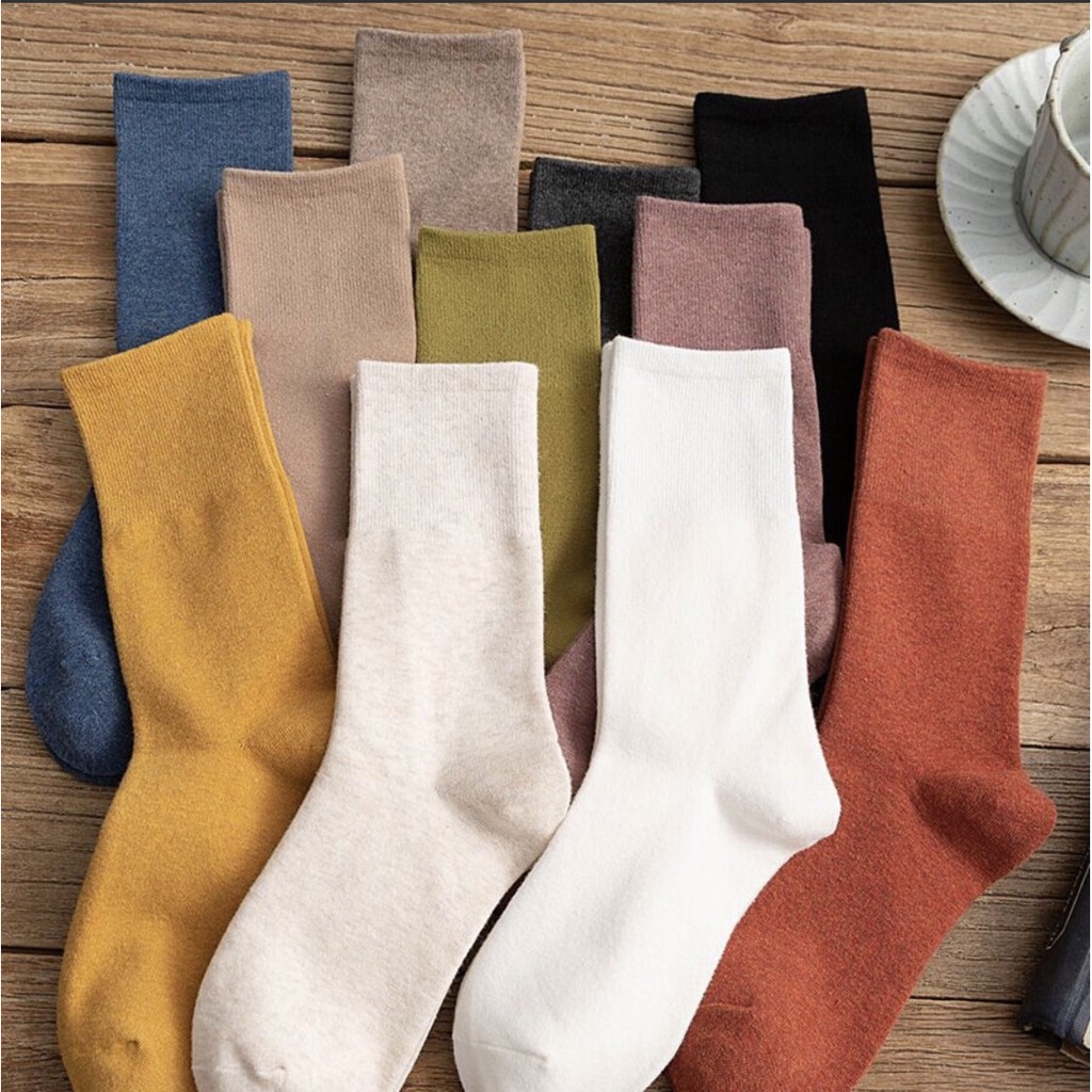 Tất Ulzzang Cao Cổ - Tất nữ nhún cổ cao vớ nữ phong cách vintage hàn quốc  M001