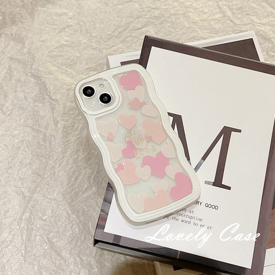 Ôp Điện Thoại Dẻo Trong Suốt Họa Tiết Trái Tim Hồng Cho iphone 15 14 13 12 11 pro max x xr xs max 8 7 6 6s plus se 2020 Ốp