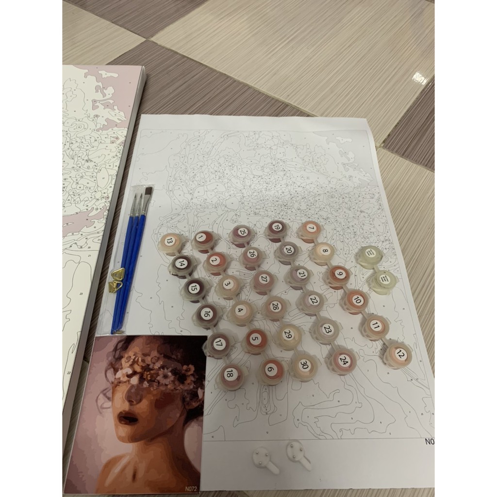 Tranh Sơn Dầu Số Hóa Cô Gái Tự Tô Màu Theo Số N071 Kích Thước 40x50 | BigBuy360 - bigbuy360.vn