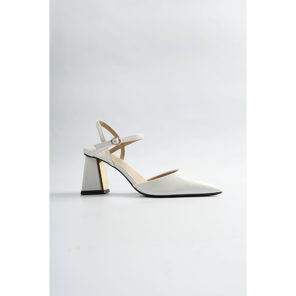 Giày Cao Gót Nữ Đế Vuông 7 Phân Mũi Nhọn 2 Quai Phá Cách IRIS HEELS - CG7724